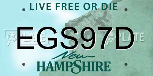 EGS97D New Hampshire License Plate