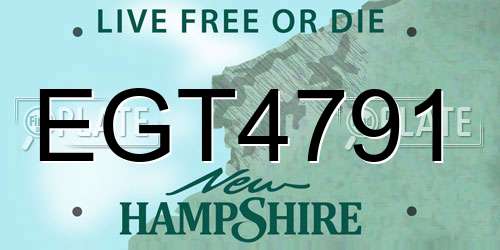 EGT4791 New Hampshire License Plate