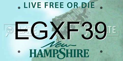 EGXF39 New Hampshire License Plate