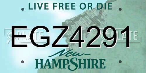 EGZ4291 New Hampshire License Plate