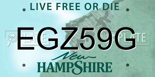 EGZ59G New Hampshire License Plate
