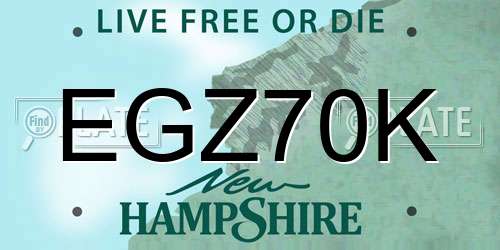 EGZ70K New Hampshire License Plate