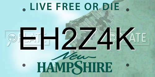 EH2Z4K New Hampshire License Plate