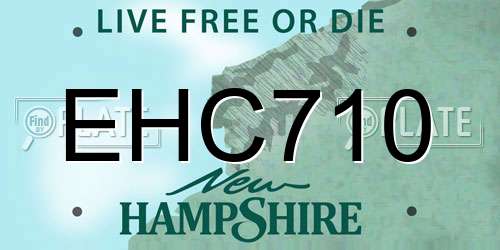 EHC710 New Hampshire License Plate