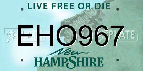 EHO967 New Hampshire License Plate