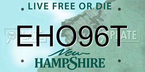 EHO96T New Hampshire License Plate