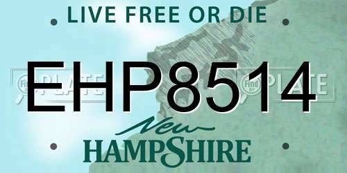 EHP8514 New Hampshire License Plate