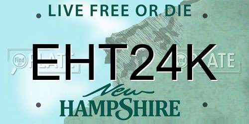 EHT24K New Hampshire License Plate