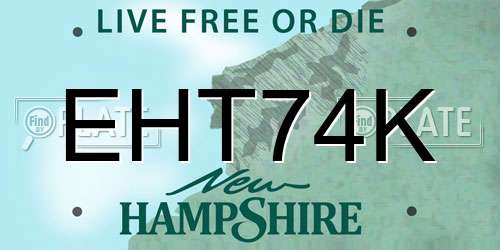 EHT74K New Hampshire License Plate