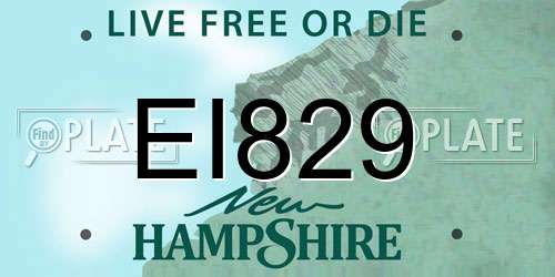 EI829 New Hampshire License Plate