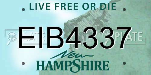 EIB4337 New Hampshire License Plate