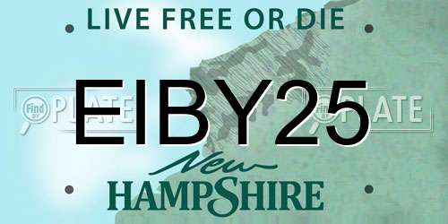 EIBY25 New Hampshire License Plate