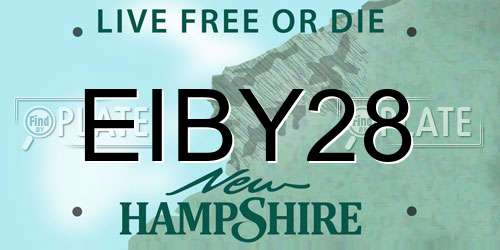 EIBY28 New Hampshire License Plate