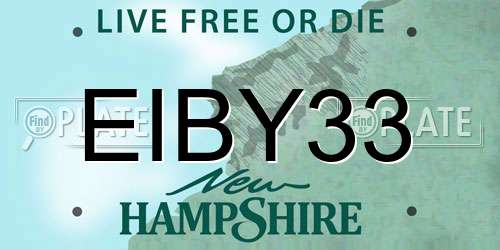 EIBY33 New Hampshire License Plate