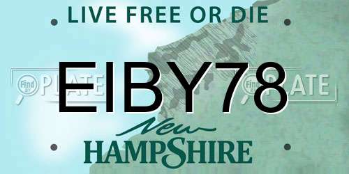 EIBY78 New Hampshire License Plate