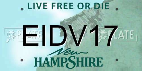 EIDV17 New Hampshire License Plate