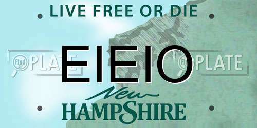 EIEIO New Hampshire License Plate