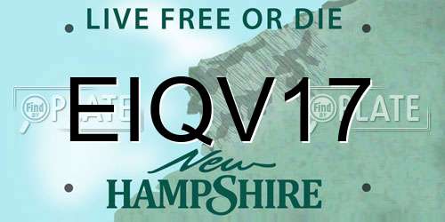 EIQV17 New Hampshire License Plate