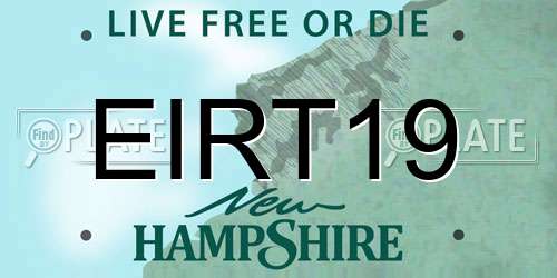 EIRT19 New Hampshire License Plate
