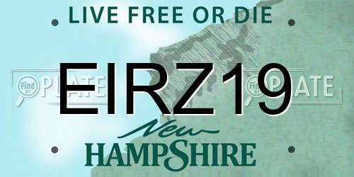 EIRZ19 New Hampshire License Plate
