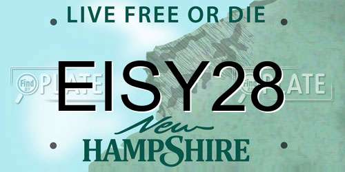 EISY28 New Hampshire License Plate