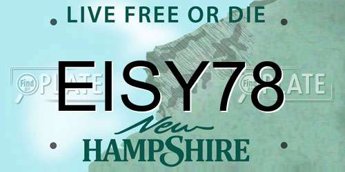 EISY78 New Hampshire License Plate