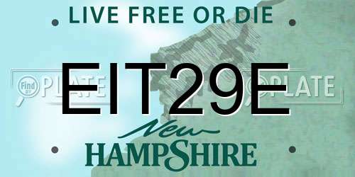 EIT29E New Hampshire License Plate