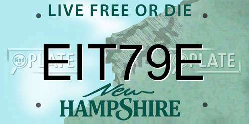 EIT79E New Hampshire License Plate