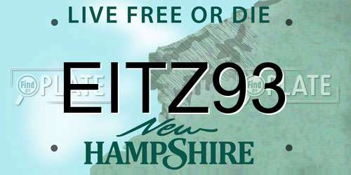 EITZ93 New Hampshire License Plate