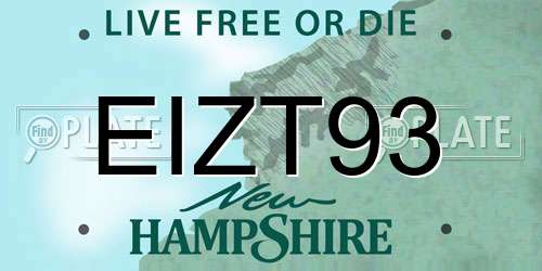 EIZT93 New Hampshire License Plate
