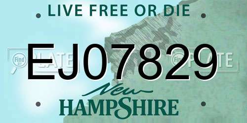 EJ07829 New Hampshire License Plate