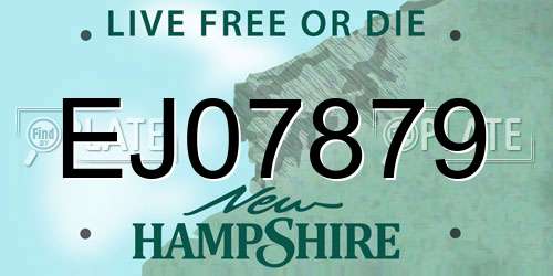 EJ07879 New Hampshire License Plate