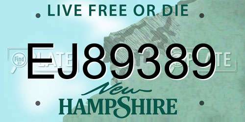 EJ89389 New Hampshire License Plate
