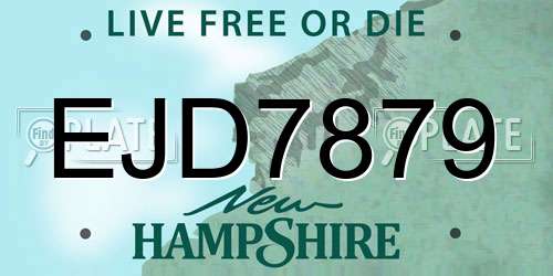 EJD7879 New Hampshire License Plate