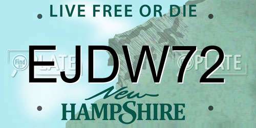 EJDW72 New Hampshire License Plate