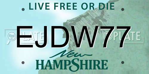 EJDW77 New Hampshire License Plate