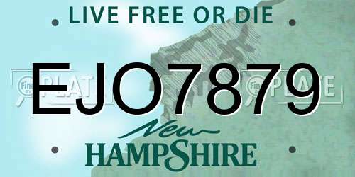 EJO7879 New Hampshire License Plate