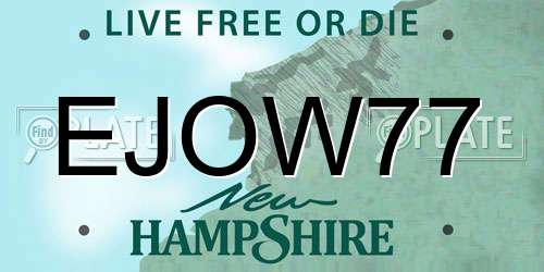 EJOW77 New Hampshire License Plate