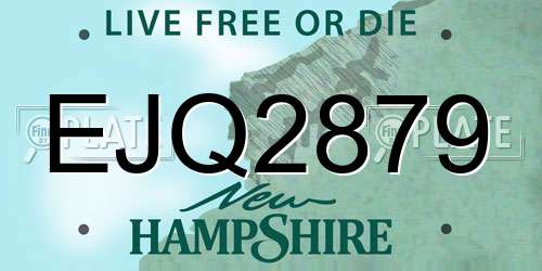 EJQ2879 New Hampshire License Plate
