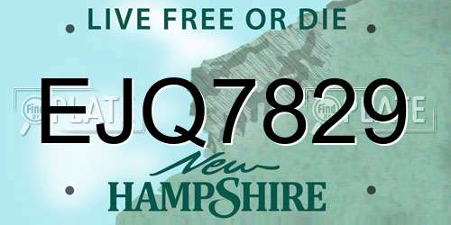 EJQ7829 New Hampshire License Plate