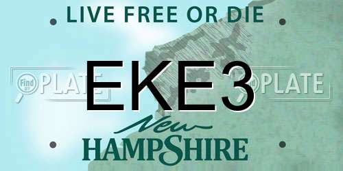 EKE3 New Hampshire License Plate