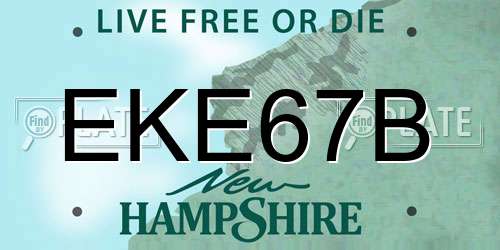 EKE67B New Hampshire License Plate