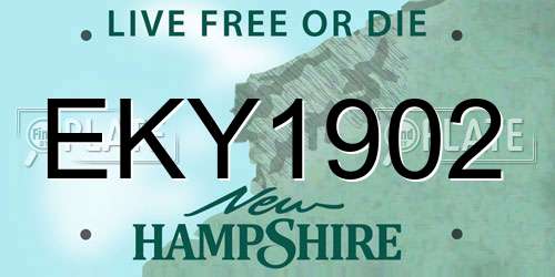 EKY1902 New Hampshire License Plate