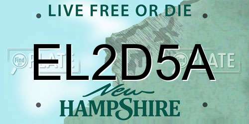 EL2D5A New Hampshire License Plate