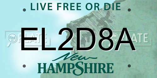 EL2D8A New Hampshire License Plate