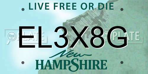 EL3X8G New Hampshire License Plate