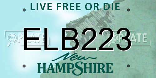 ELB223 New Hampshire License Plate