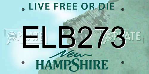 ELB273 New Hampshire License Plate