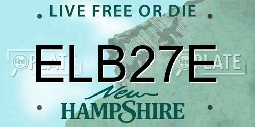 ELB27E New Hampshire License Plate