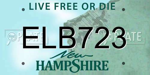 ELB723 New Hampshire License Plate